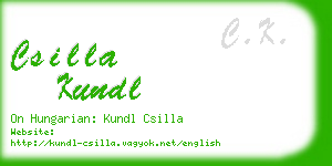 csilla kundl business card